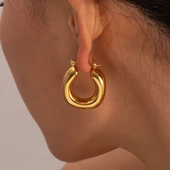 Bohemian hoop earrings A1029 - Picture 2 of 5